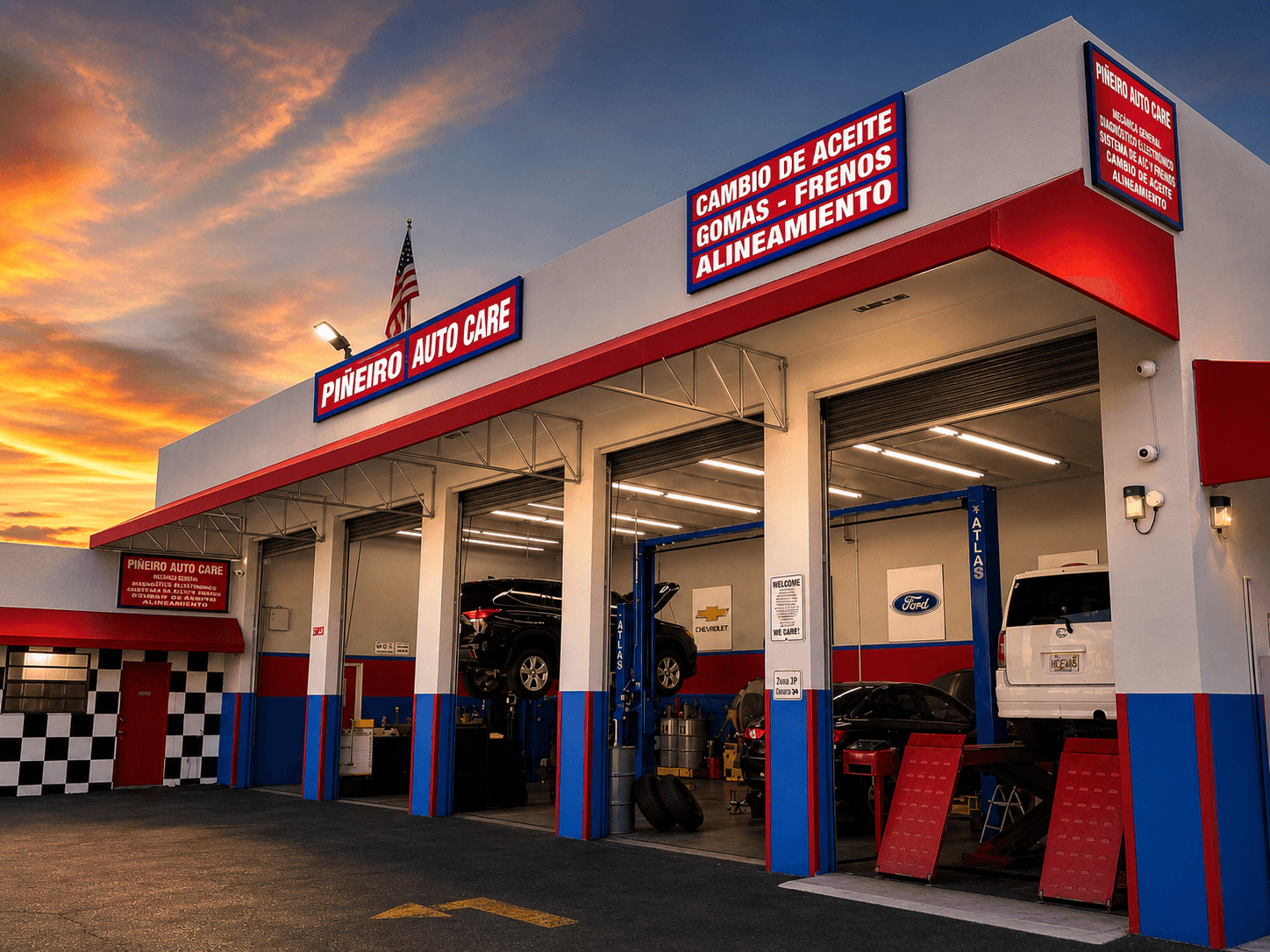 A service bay at Pineiro Auto Care